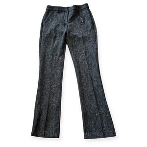 New Express Columnist Barely Boot Mid Rise Pants Black White Tweed Size 4 Office